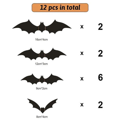 Halloween Bat Decorations - Spooky 3D PVC Halloween Bats Decor for Indoor and Outdoor Use