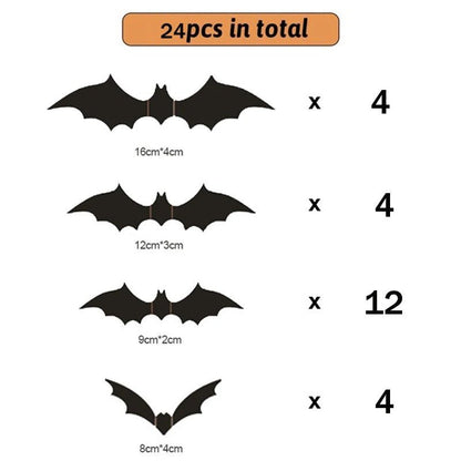 Halloween Bat Decorations - Spooky 3D PVC Halloween Bats Decor for Indoor and Outdoor Use