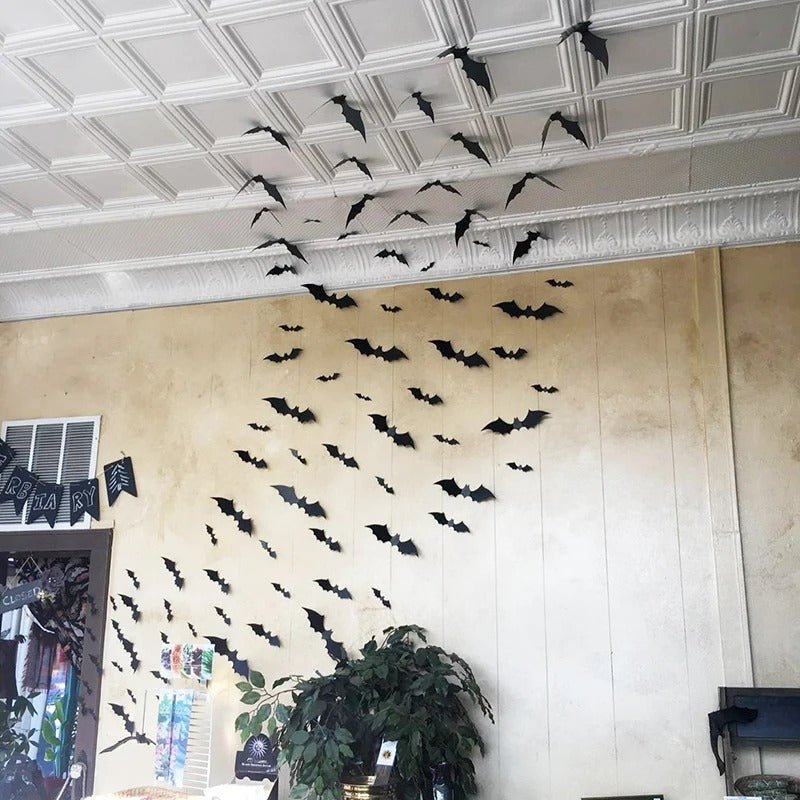Halloween Bat Decorations - Spooky 3D PVC Halloween Bats Decor for Indoor and Outdoor Use