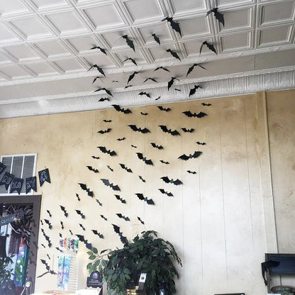 Halloween Bat Decorations - Spooky 3D PVC Halloween Bats Decor for Indoor and Outdoor Use