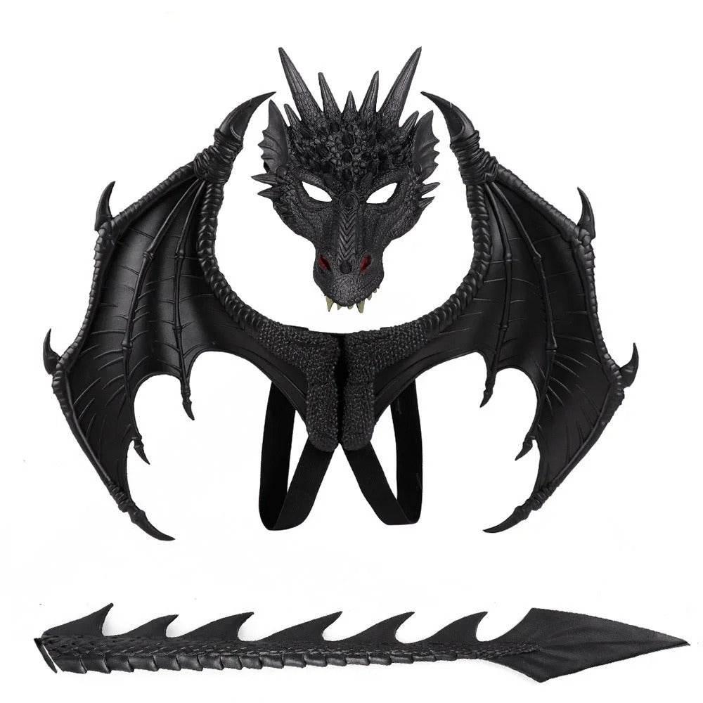 Halloween 3D Dragon Wings - Captivating Dragon Costume Set for Fun