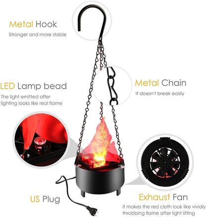 Halloween Hanging Flame Lights - Realistic Fake Flame Simulation