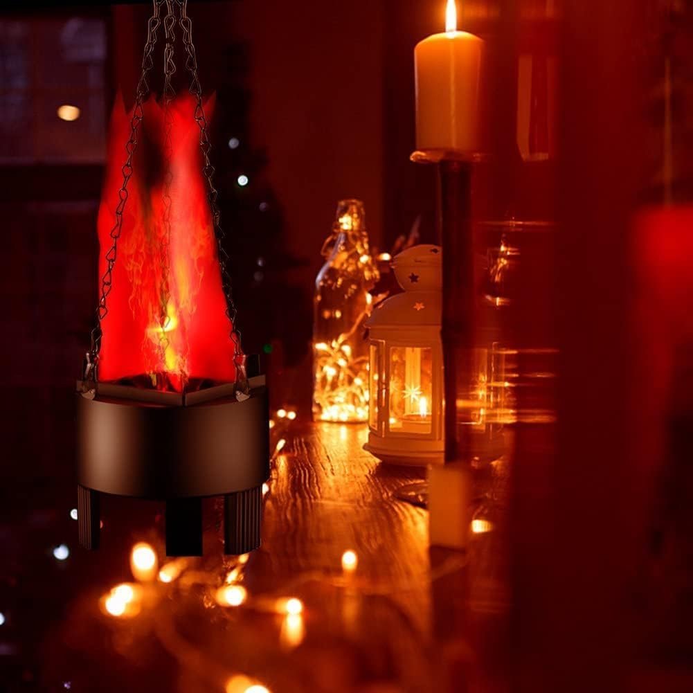 Halloween Hanging Flame Lights - Realistic Fake Flame Simulation