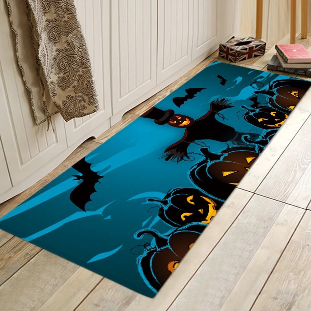 Halloween Bathroom Rug Set - Floor Mat Bathroom Water Absorption Anti-Slip Long Rug