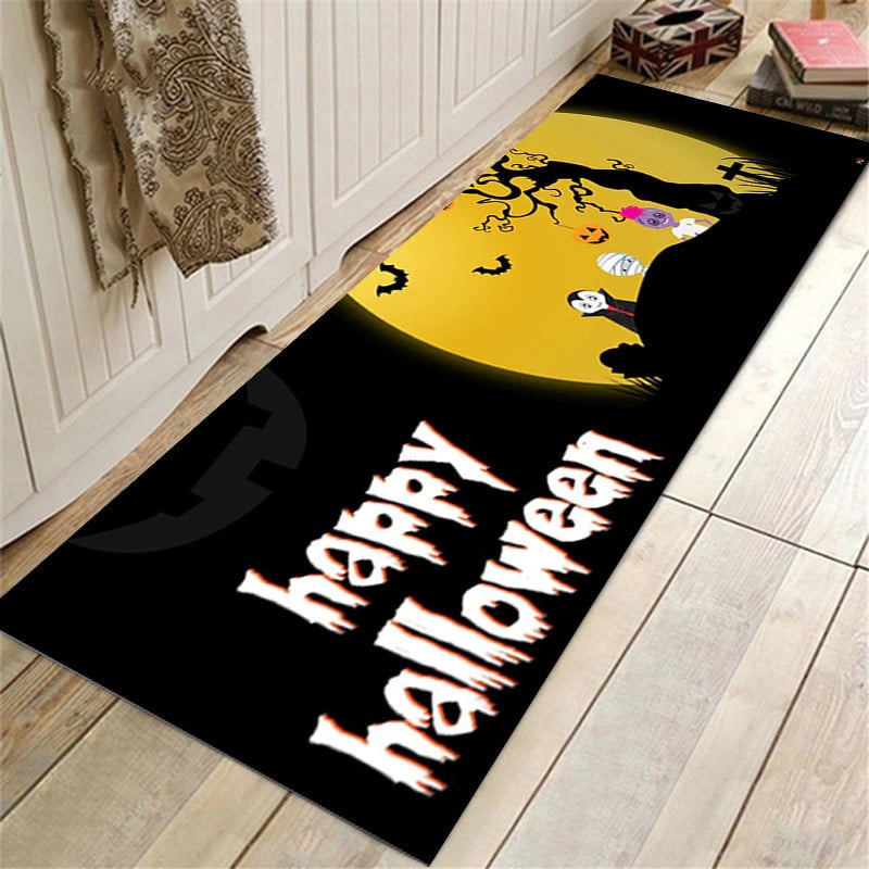 Halloween Bathroom Rug Set - Floor Mat Bathroom Water Absorption Anti-Slip Long Rug