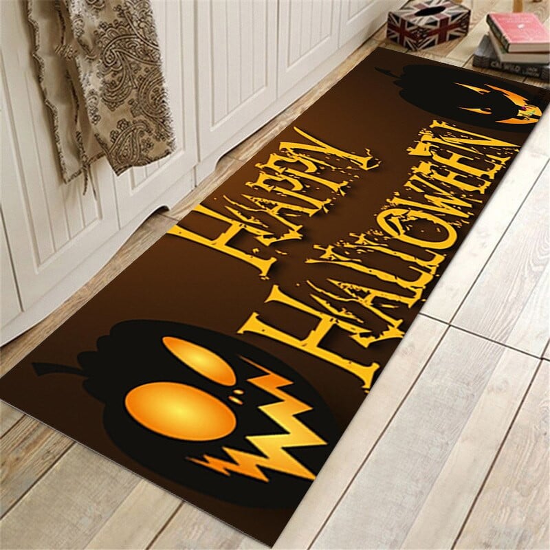 Halloween Bathroom Rug Set - Floor Mat Bathroom Water Absorption Anti-Slip Long Rug