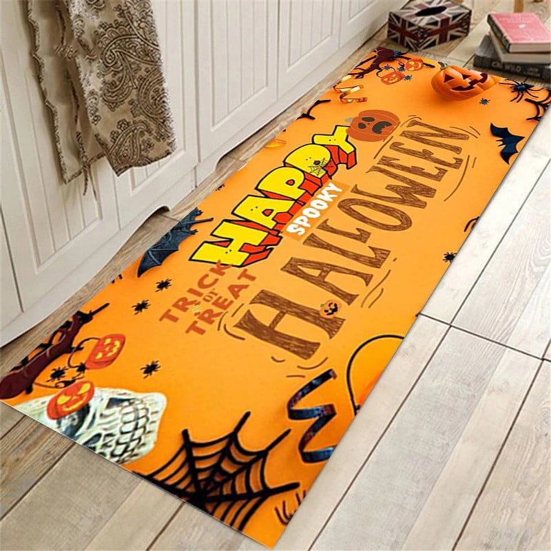 Halloween Bathroom Rug Set - Floor Mat Bathroom Water Absorption Anti-Slip Long Rug