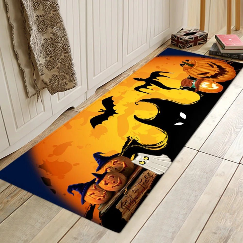 Halloween Bathroom Rug Set - Floor Mat Bathroom Water Absorption Anti-Slip Long Rug
