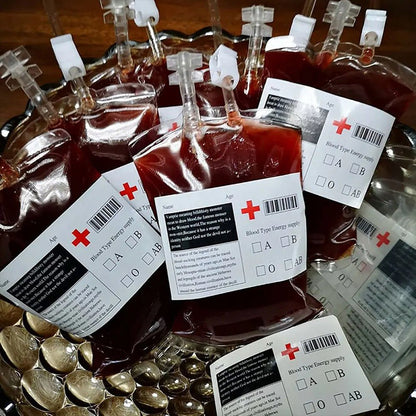 Halloween Blood Bag Drink Pack - Reusable Drink Cups Containers for Vampire Zombie Hospital Theme Party Supplies