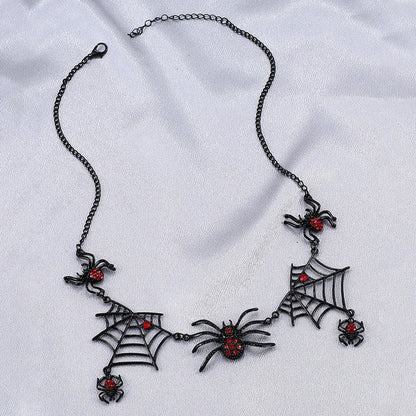 Halloween Creative Spider Necklace with Spider Pendant – Gothic Short Neck Chain Costume Jewelry for Women