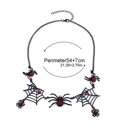 Halloween Creative Spider Necklace with Spider Pendant – Gothic Short Neck Chain Costume Jewelry for Women