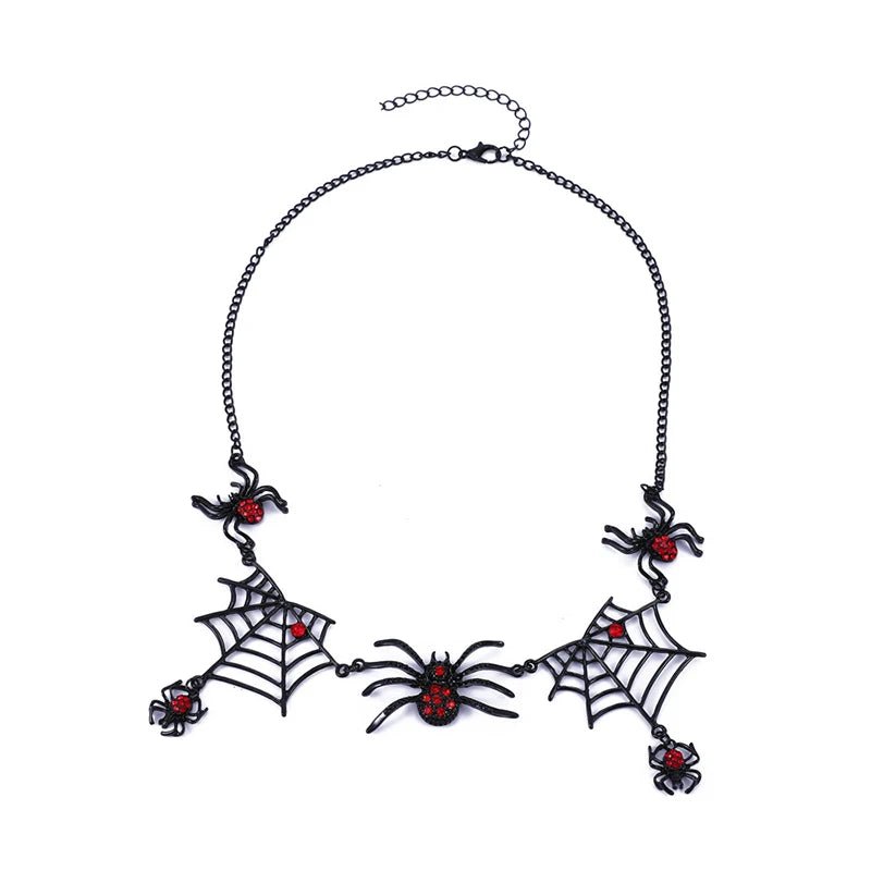 Halloween Creative Spider Necklace with Spider Pendant – Gothic Short Neck Chain Costume Jewelry for Women