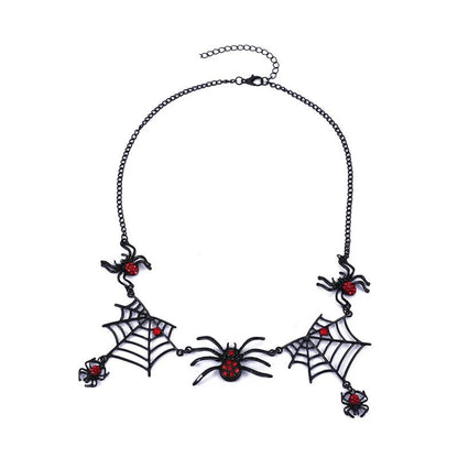 Halloween Creative Spider Necklace with Spider Pendant – Gothic Short Neck Chain Costume Jewelry for Women