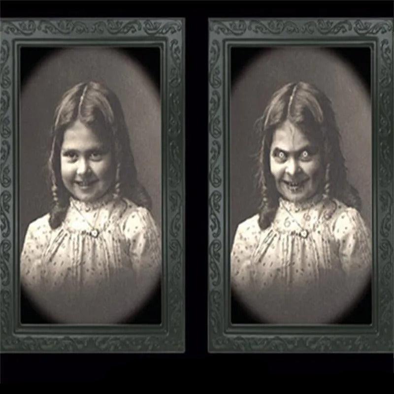 Halloween Portraits Decorations 3D Changing Face Moving Picture Frames - Spooky Ghost Portrait Halloween Wall Decoration