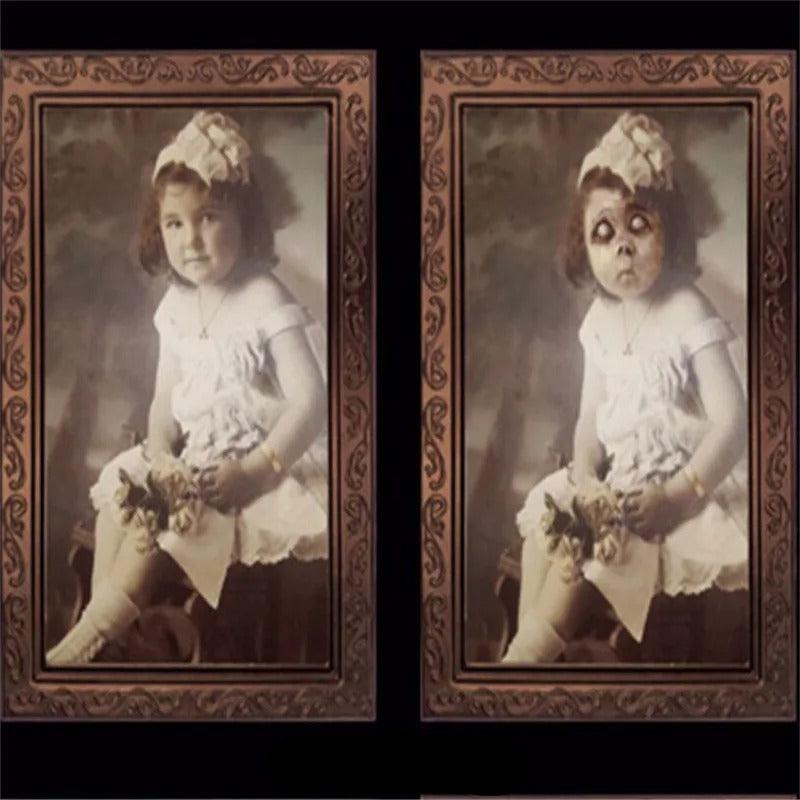 Halloween Portraits Decorations 3D Changing Face Moving Picture Frames - Spooky Ghost Portrait Halloween Wall Decoration
