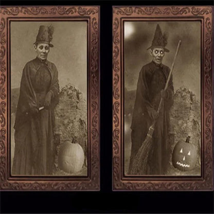 Halloween Portraits Decorations 3D Changing Face Moving Picture Frames - Spooky Ghost Portrait Halloween Wall Decoration