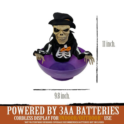 Halloween Candy Bowl - Electric Fruit Plate Ghost Party Layout Props | Halloween Animatronics for Home, Party, Haunted House