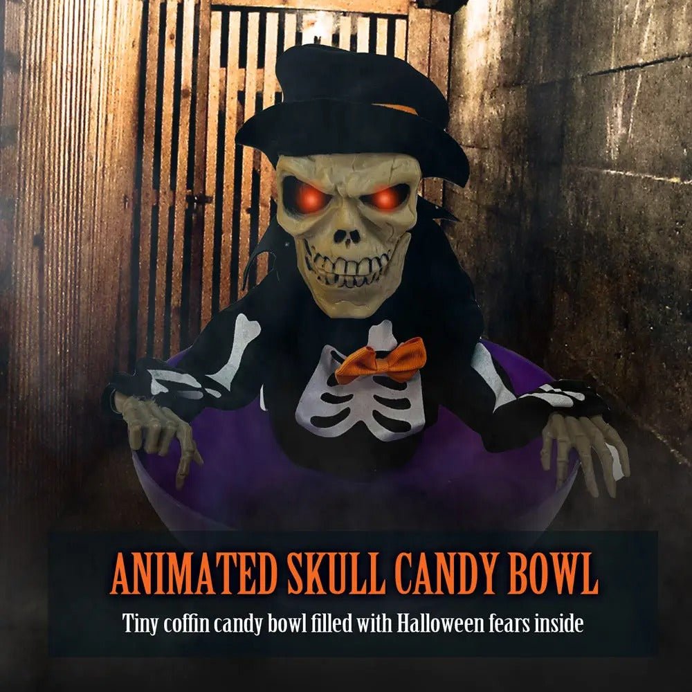 Halloween Candy Bowl - Electric Fruit Plate Ghost Party Layout Props | Halloween Animatronics for Home, Party, Haunted House