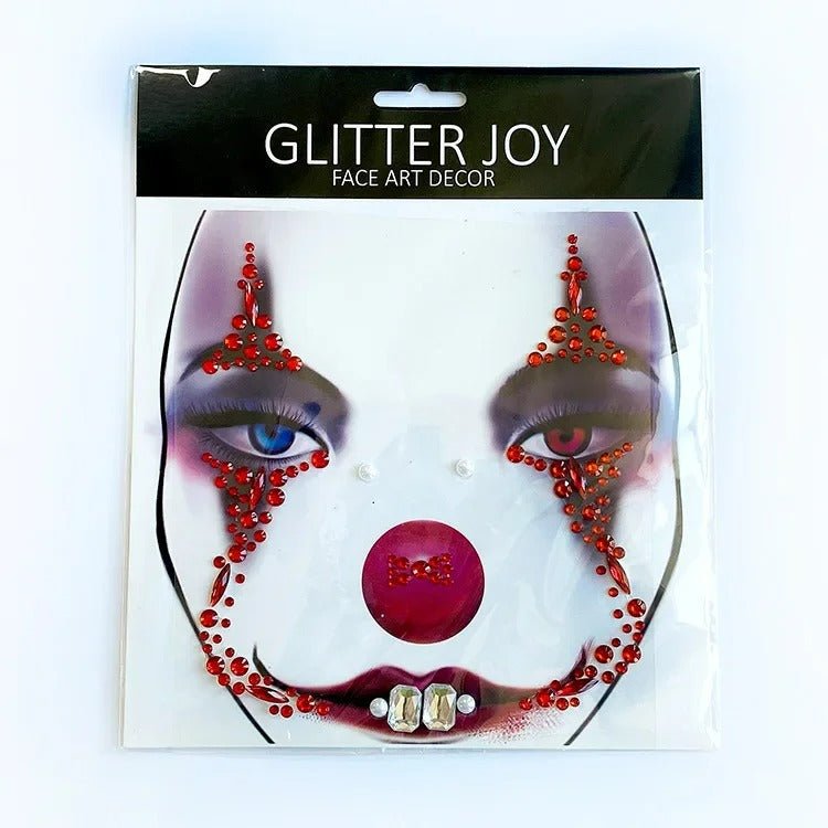 Halloween Face Stickers - Party Horror Grimace Decorations, Acrylic Gem Temporary Tattoo Stickers