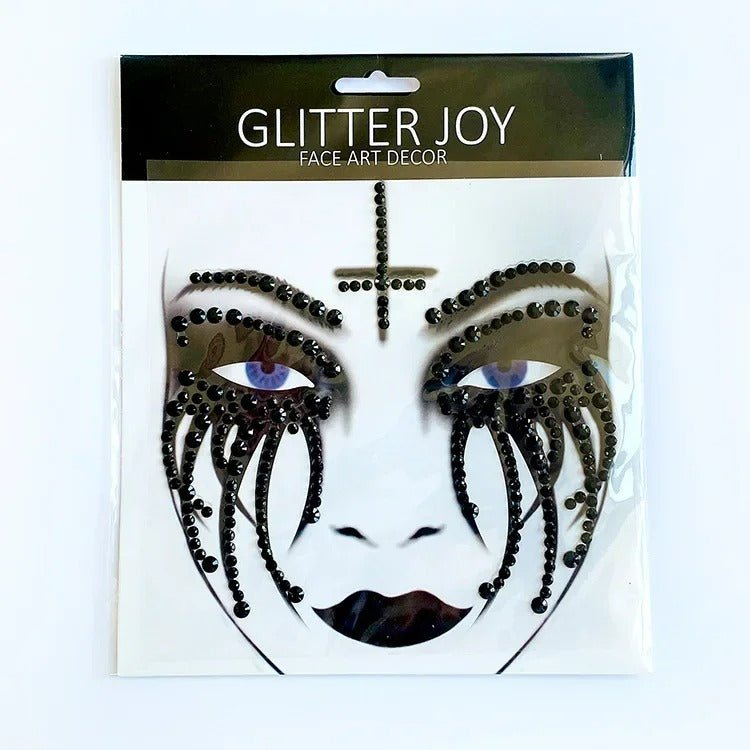 Halloween Face Stickers - Party Horror Grimace Decorations, Acrylic Gem Temporary Tattoo Stickers
