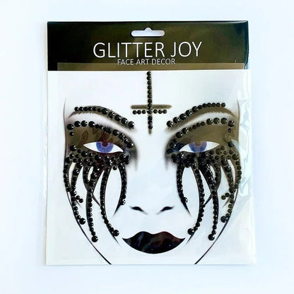 Halloween Face Stickers - Party Horror Grimace Decorations, Acrylic Gem Temporary Tattoo Stickers