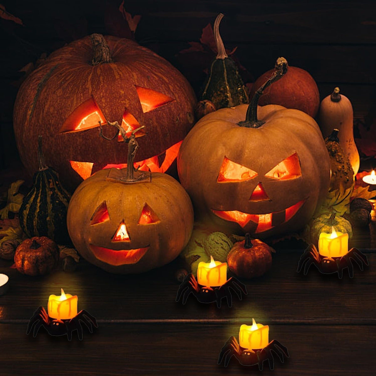 Halloween Festival Atmosphere Creative Halloween Spider Candle Ornaments - Candle Light Eye-catching Halloween Light Props