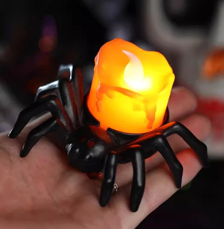 Halloween Festival Atmosphere Creative Halloween Spider Candle Ornaments - Candle Light Eye-catching Halloween Light Props