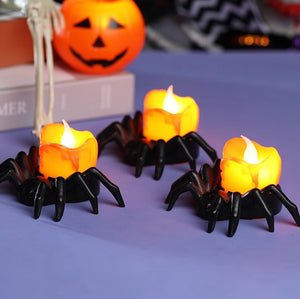 Halloween Festival Atmosphere Creative Halloween Spider Candle Ornaments - Candle Light Eye-catching Halloween Light Props