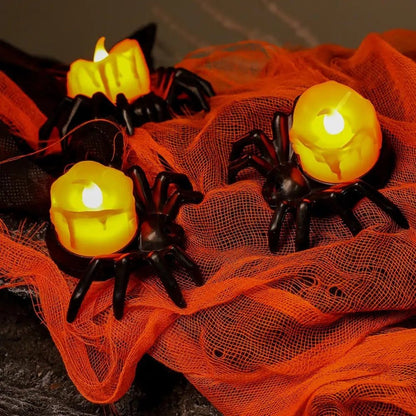 Halloween Festival Atmosphere Creative Halloween Spider Candle Ornaments - Candle Light Eye-catching Halloween Light Props
