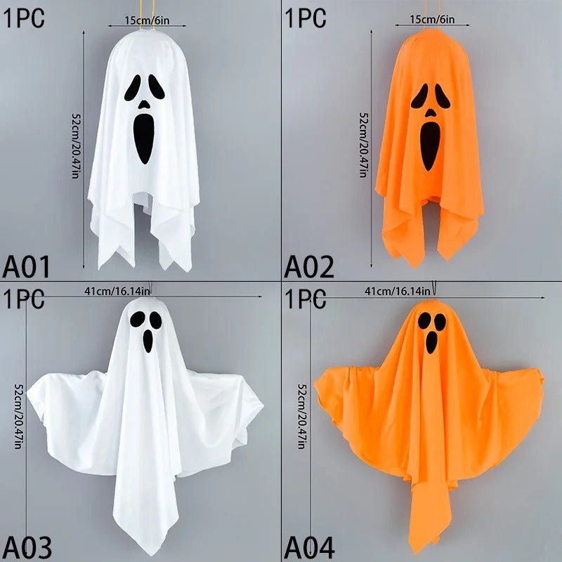 Halloween Ghost Windsock - Cute Flying Screaming Face Ghost with LED Light, Hanging Party Glowing Spooky Lamp, Horror Prop for Home and Bar Decor