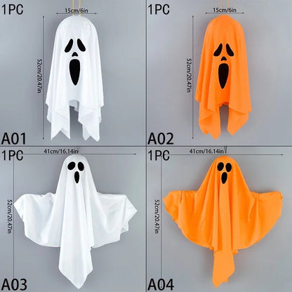 Halloween Ghost Windsock - Cute Flying Screaming Face Ghost with LED Light, Hanging Party Glowing Spooky Lamp, Horror Prop for Home and Bar Decor