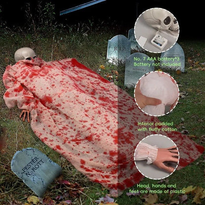 Halloween Horror Voice-Activated Corpse - Spooky Sound & Light Specter
