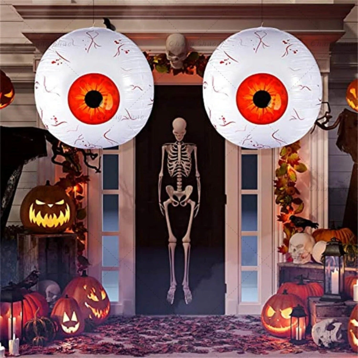 Halloween Inflatable Eyeballs - 6 Pieces Halloween Inflatable Eyeball Balloon for Indoor and Outdoor Halloween Party