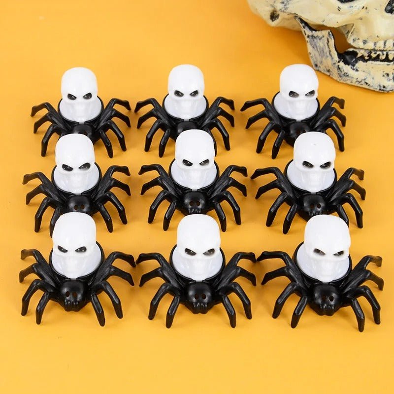 Halloween Spider Lights with Spider-Back LED Eyeball, Candle, and Skull – Haunted Decor Centerpiece