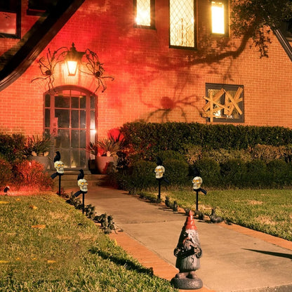 Raven Solar Halloween Pathway Lights - Halloween Decor Outdoor Skeleton Skull Head, Halloween Crows and Ravens Decor