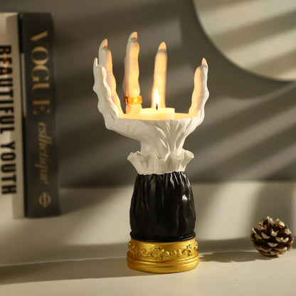 Halloween Candle Holder - Palm Tray Witch Hand Candle Holder Halloween Home Party Decorative