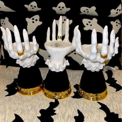 Halloween Candle Holder - Palm Tray Witch Hand Candle Holder Halloween Home Party Decorative