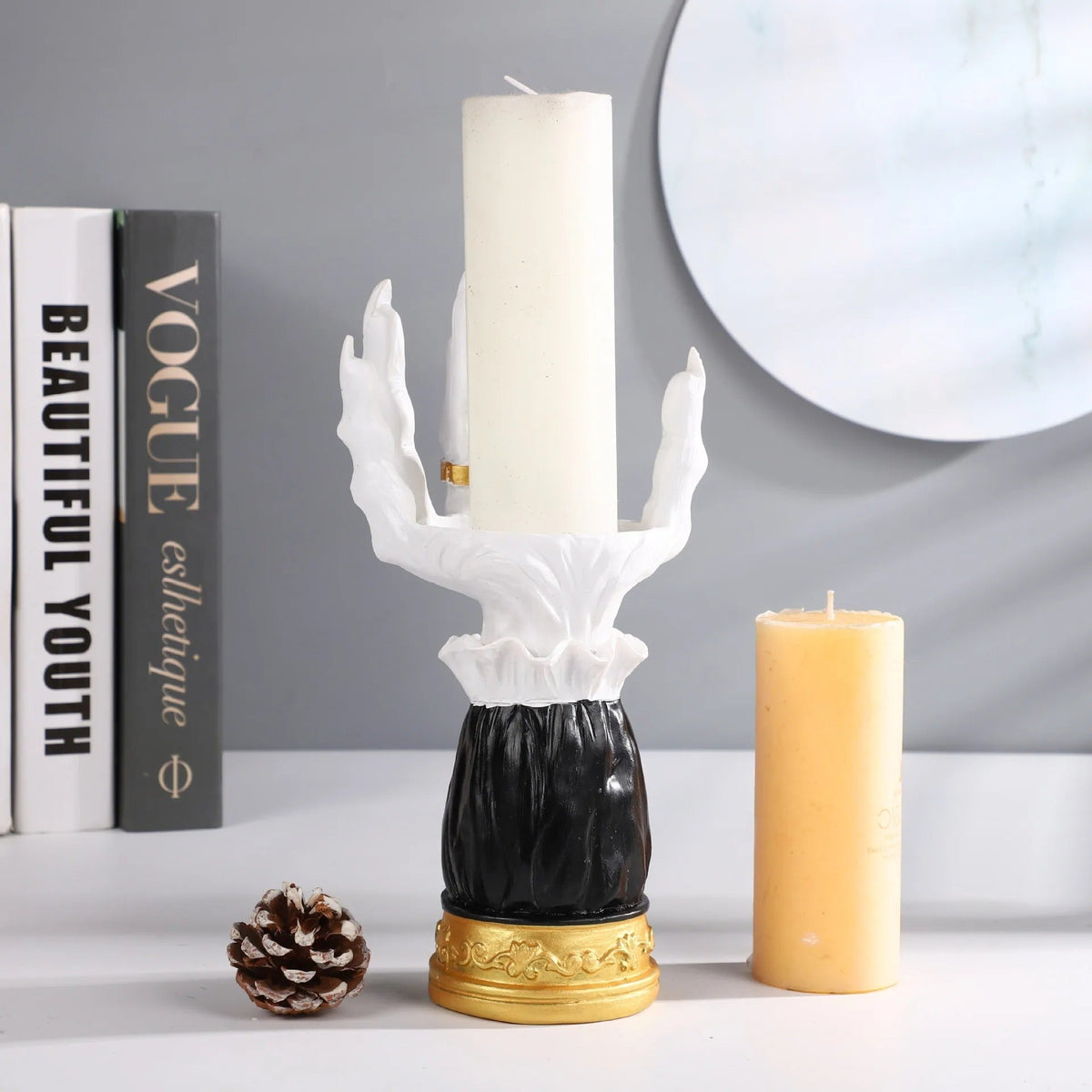Halloween Candle Holder - Palm Tray Witch Hand Candle Holder Halloween Home Party Decorative