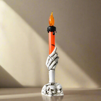 Halloween Party Decor LED Skeleton Hand Candle Holder - Candle Light Lamp for Halloween Decorations