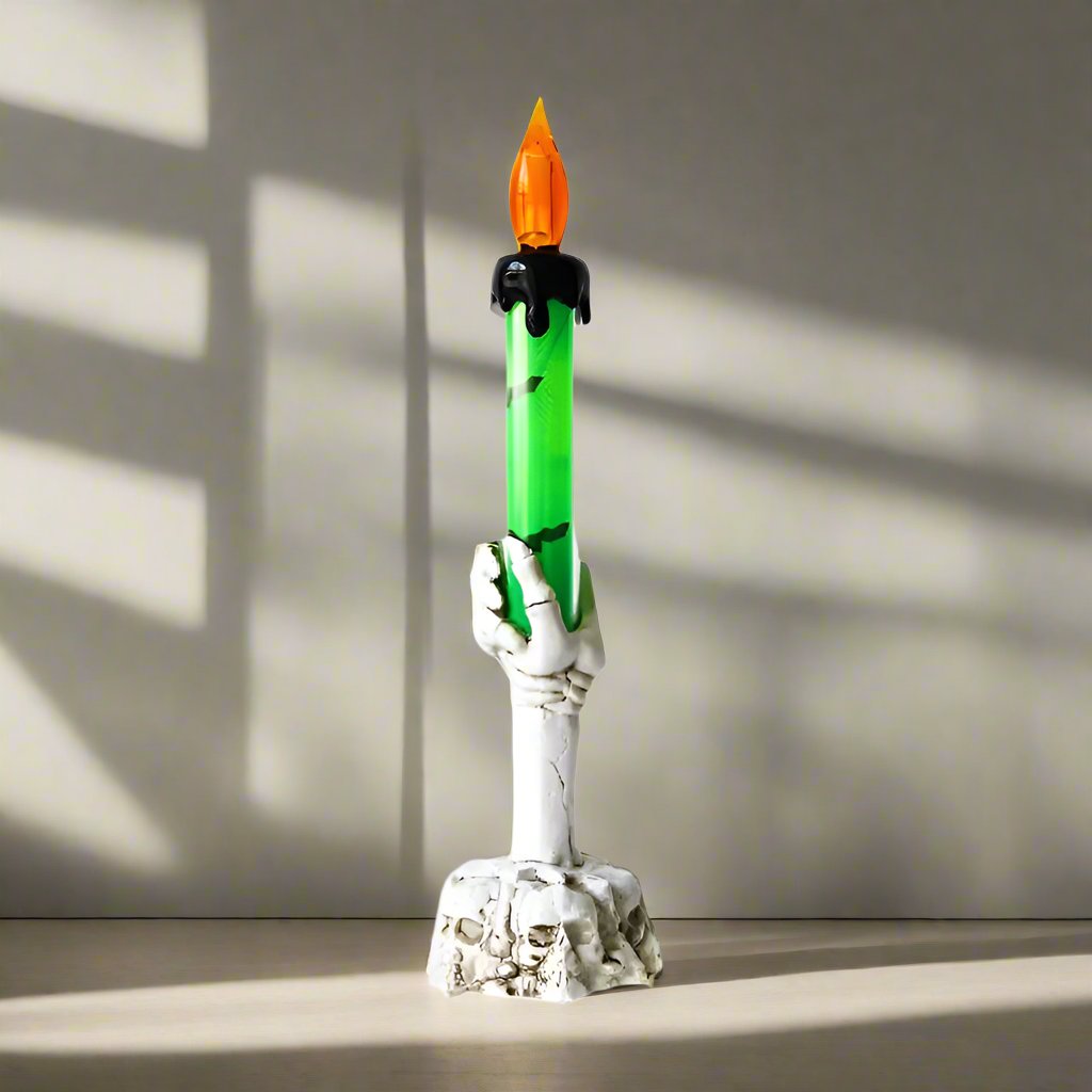 Halloween Party Decor LED Skeleton Hand Candle Holder - Candle Light Lamp for Halloween Decorations