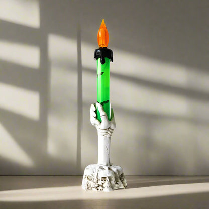 Halloween Party Decor LED Skeleton Hand Candle Holder - Candle Light Lamp for Halloween Decorations