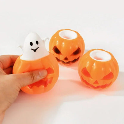 Halloween Ghost Pumpkin Stress Ball Squeeze Toy - Kids Party Favors, Stress Relief Fidget Toys, and Birthday Gifts Squishy Toys