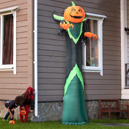 Halloween LED Giant Inflatable Pumpkin for Outdoor Decorations - 12FT Tall Pumpkin Head Man, Blow Up Halloween Decoration for Yard, Lawn, Garden Décor