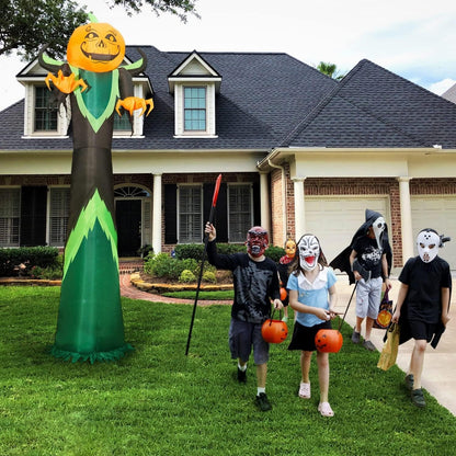 Halloween LED Giant Inflatable Pumpkin for Outdoor Decorations - 12FT Tall Pumpkin Head Man, Blow Up Halloween Decoration for Yard, Lawn, Garden Décor