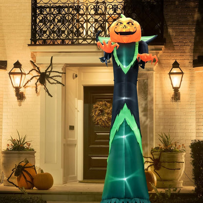 Halloween LED Giant Inflatable Pumpkin for Outdoor Decorations - 12FT Tall Pumpkin Head Man, Blow Up Halloween Decoration for Yard, Lawn, Garden Décor