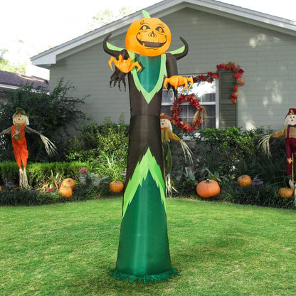 Halloween LED Giant Inflatable Pumpkin for Outdoor Decorations - 12FT Tall Pumpkin Head Man, Blow Up Halloween Decoration for Yard, Lawn, Garden Décor