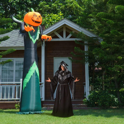 Halloween LED Giant Inflatable Pumpkin for Outdoor Decorations - 12FT Tall Pumpkin Head Man, Blow Up Halloween Decoration for Yard, Lawn, Garden Décor