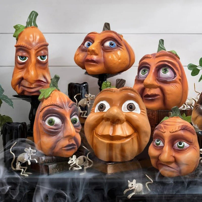 Halloween Pumpkin Outdoor Decorations - Ghost Party Yard Decor with Pumpkin Head for Courtyard Decoration