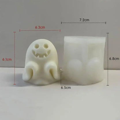 Halloween Ghost Silicone Mold - DIY Festival Party Fun Scented Resin Ornament Ghost Candle Mold for Home Decor
