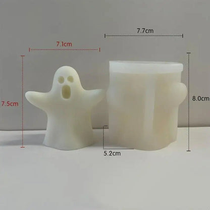 Halloween Ghost Silicone Mold - DIY Festival Party Fun Scented Resin Ornament Ghost Candle Mold for Home Decor